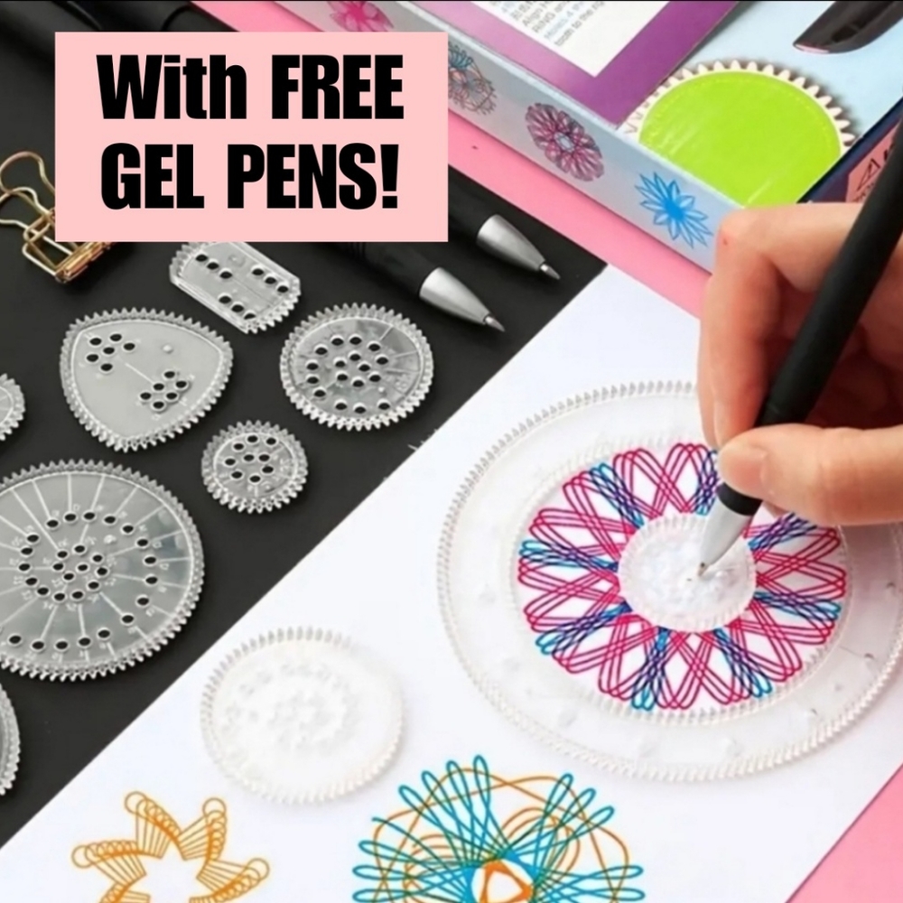 VINTAGE TOY. SPIROGRAPH. Makes beautiful designs and provides hours of fun 22pc